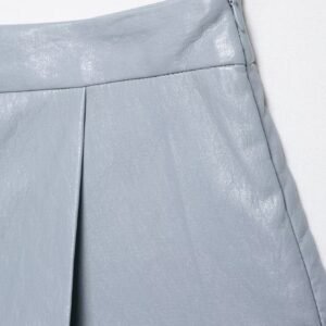 High Waist Faux Leather Skort