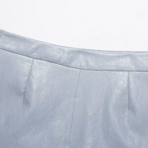 High Waist Faux Leather Skort