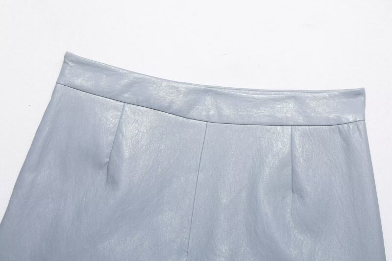 High Waist Faux Leather Skort
