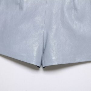 High Waist Faux Leather Skort