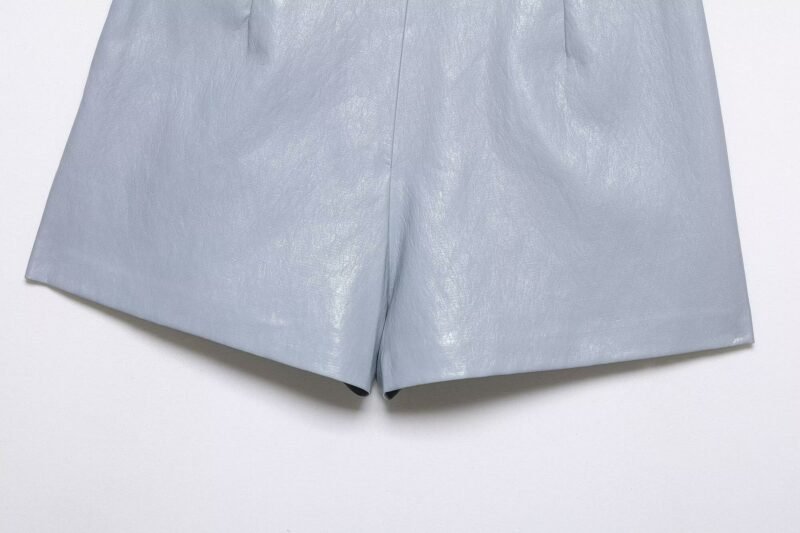 High Waist Faux Leather Skort