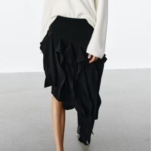 1495745996385157120.jpeg Asymmetric Ruffle Midi Skirt