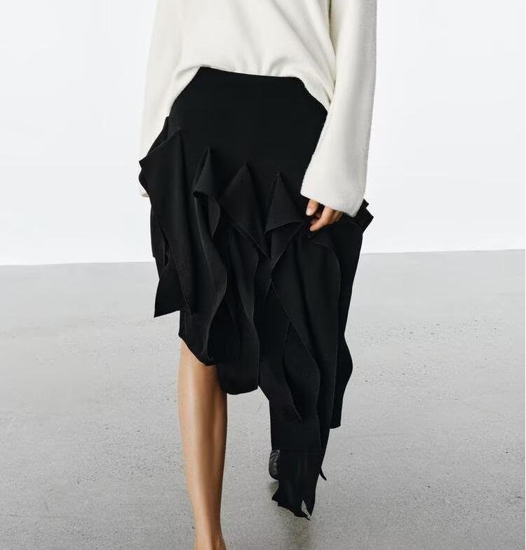 1495745996385157120.jpeg Asymmetric Ruffle Midi Skirt