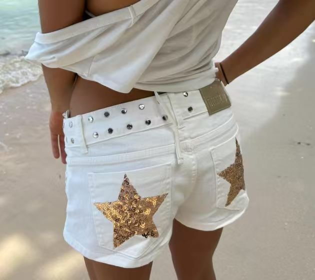 Low Rise Denim Shorts