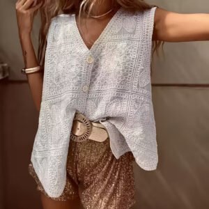 Sleeveless Button Vest