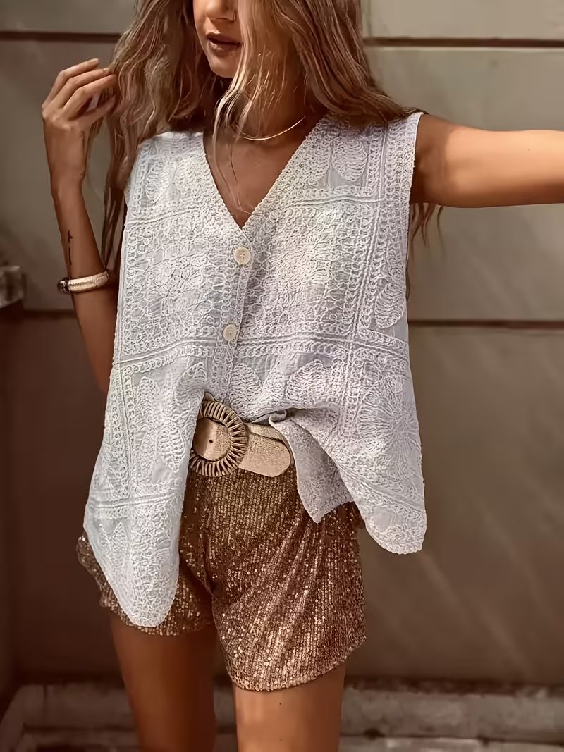 Sleeveless Button Vest