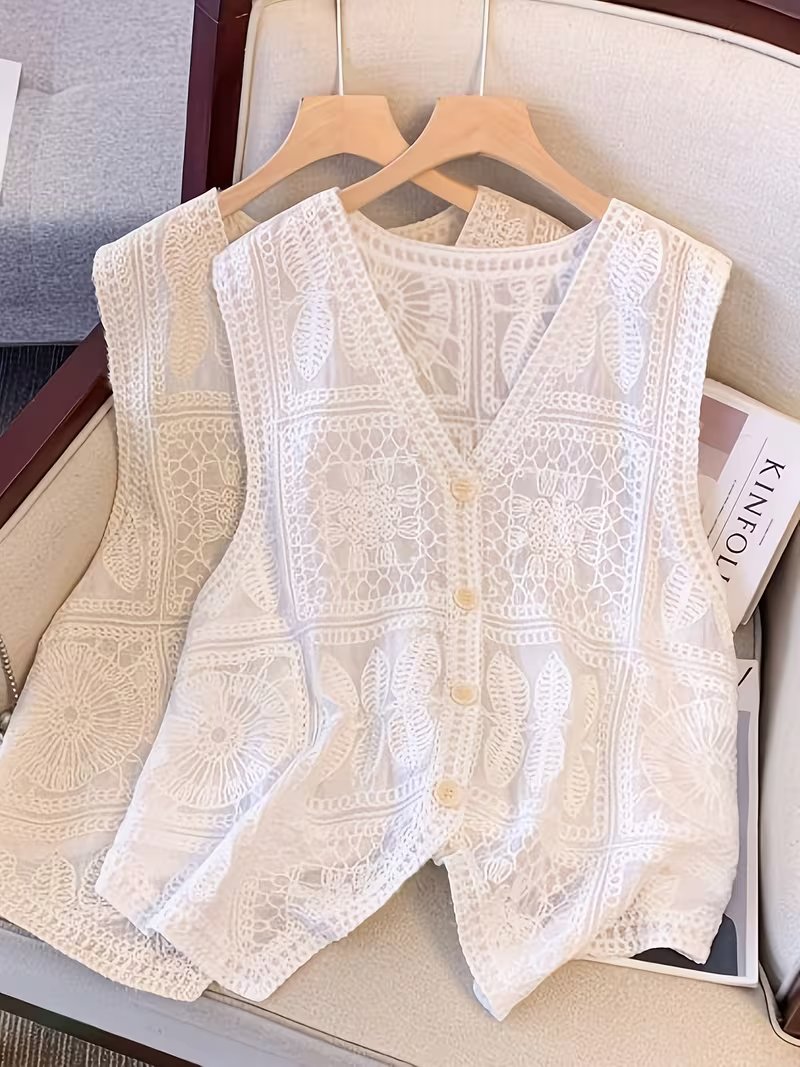 Sleeveless Button Vest