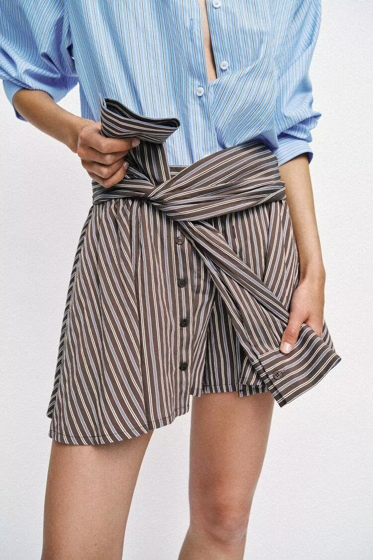 Striped Tie Shorts