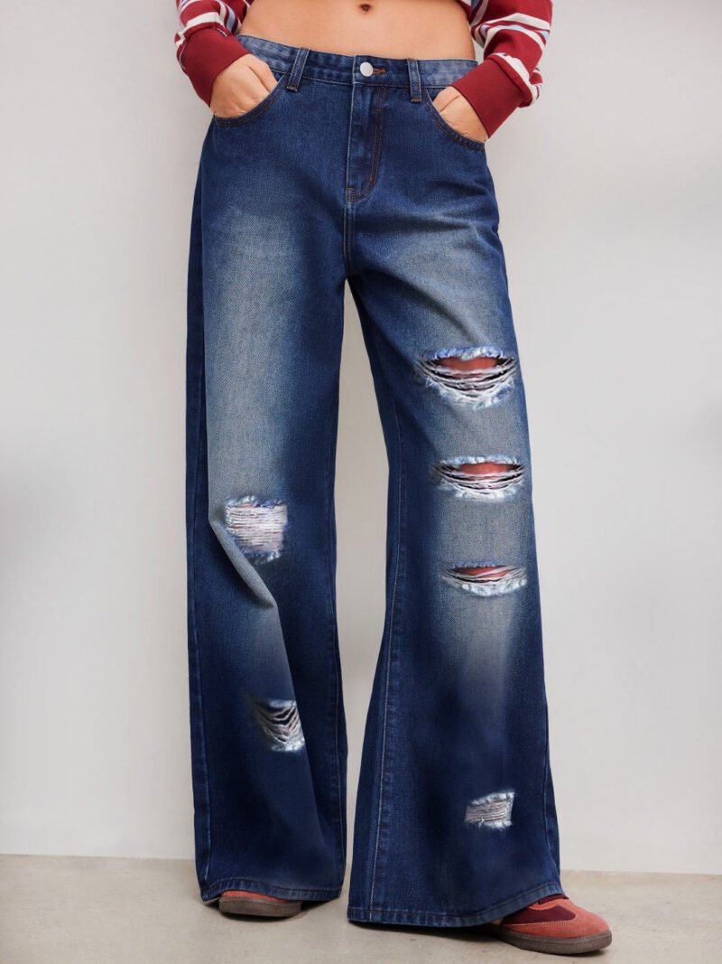 Washed Straight Leg Jeans