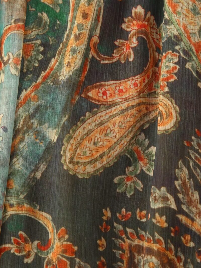 Printed Chiffon Midi Skirt