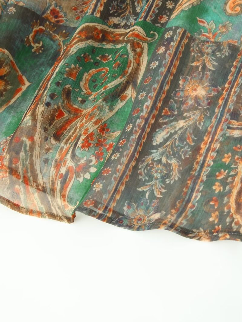Printed Chiffon Midi Skirt