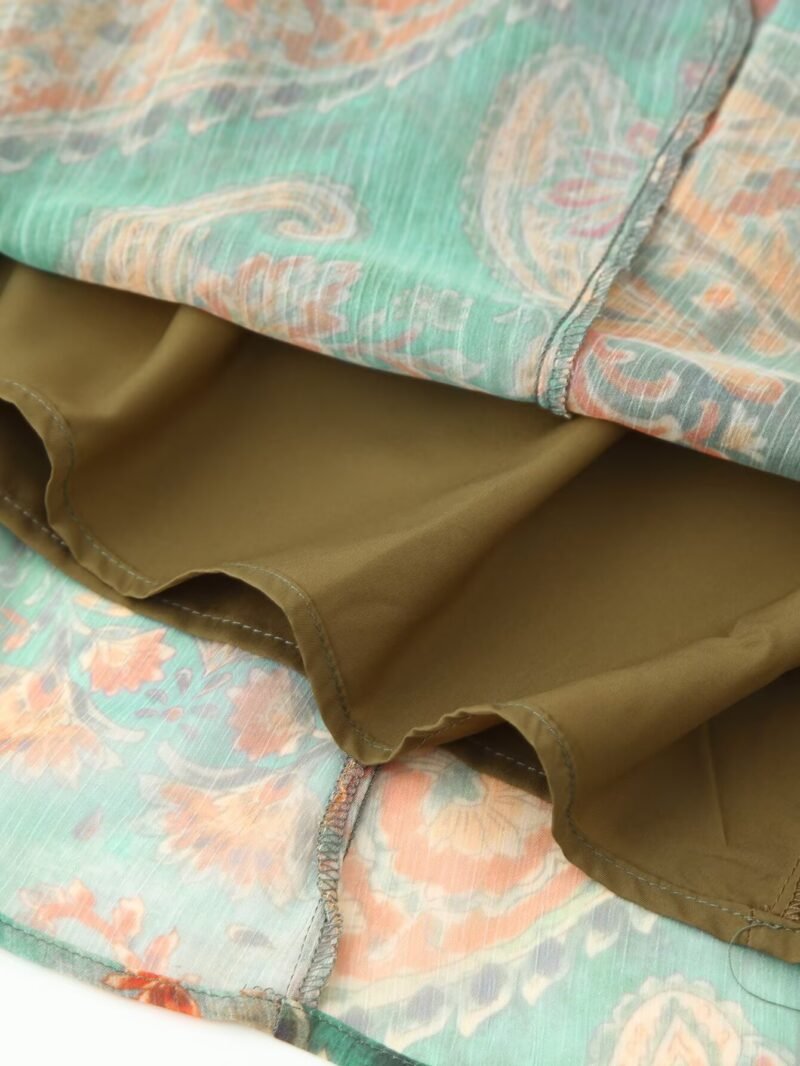 Printed Chiffon Midi Skirt