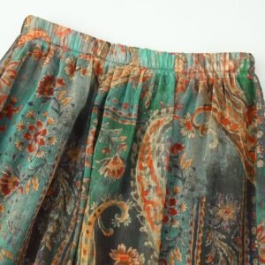 Printed Chiffon Midi Skirt