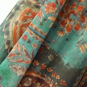 Printed Chiffon Midi Skirt