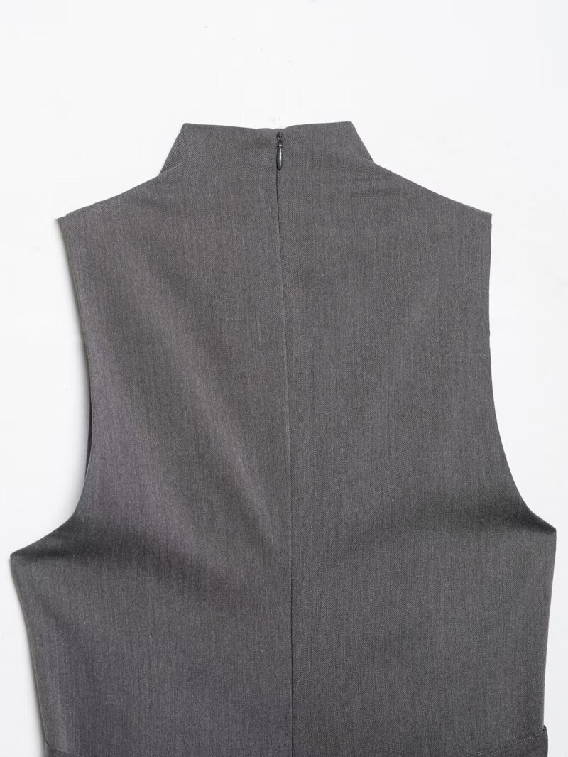 Button Mock Neck Tank Top
