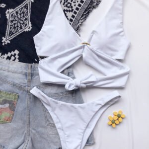 Ruched Ring Bikini Swimsuit