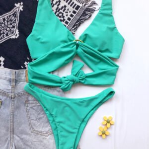 Ruched Ring Bikini Swimsuit