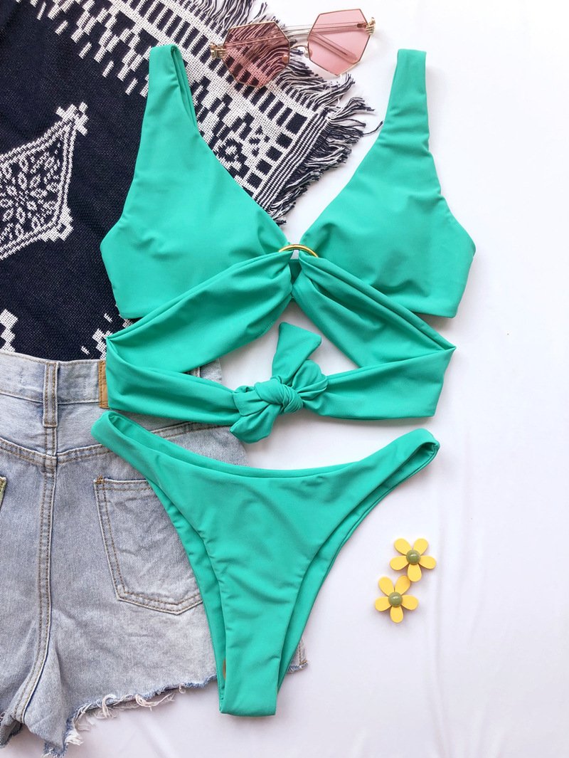 Ruched Ring Bikini Swimsuit