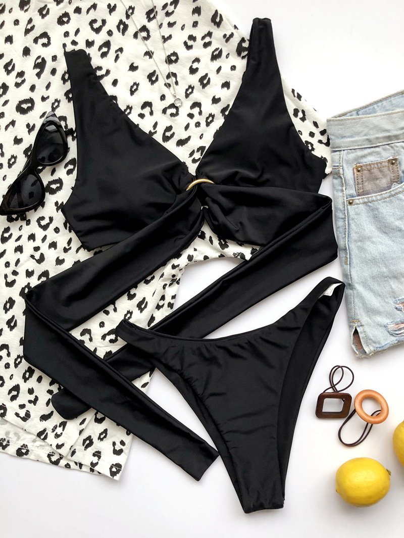 Ruched Ring Bikini Swimsuit