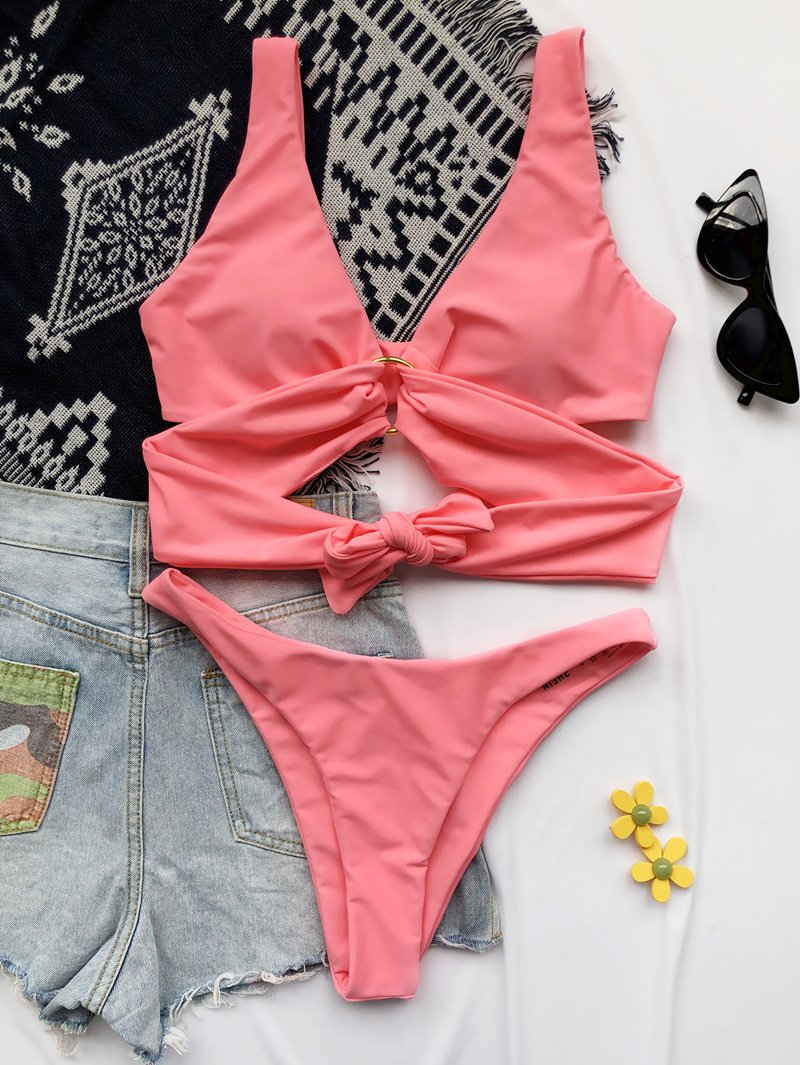 Ruched Ring Bikini Swimsuit