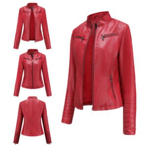 Slim Faux Leather Jacket