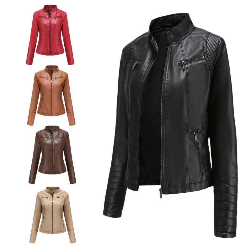 Slim Faux Leather Jacket