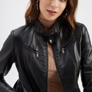 Slim Faux Leather Jacket