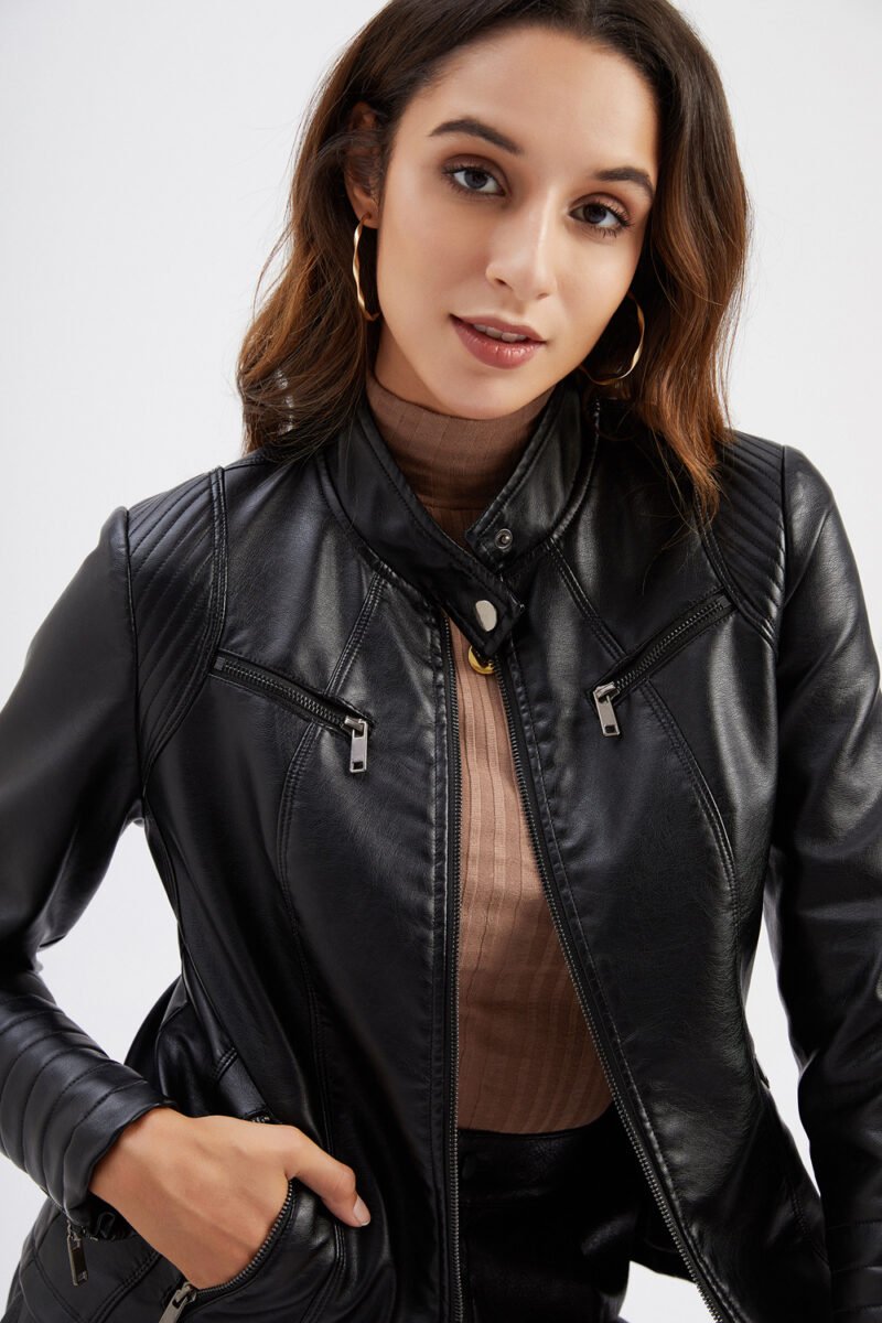 Slim Faux Leather Jacket