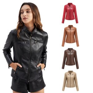 Slim Faux Leather Jacket