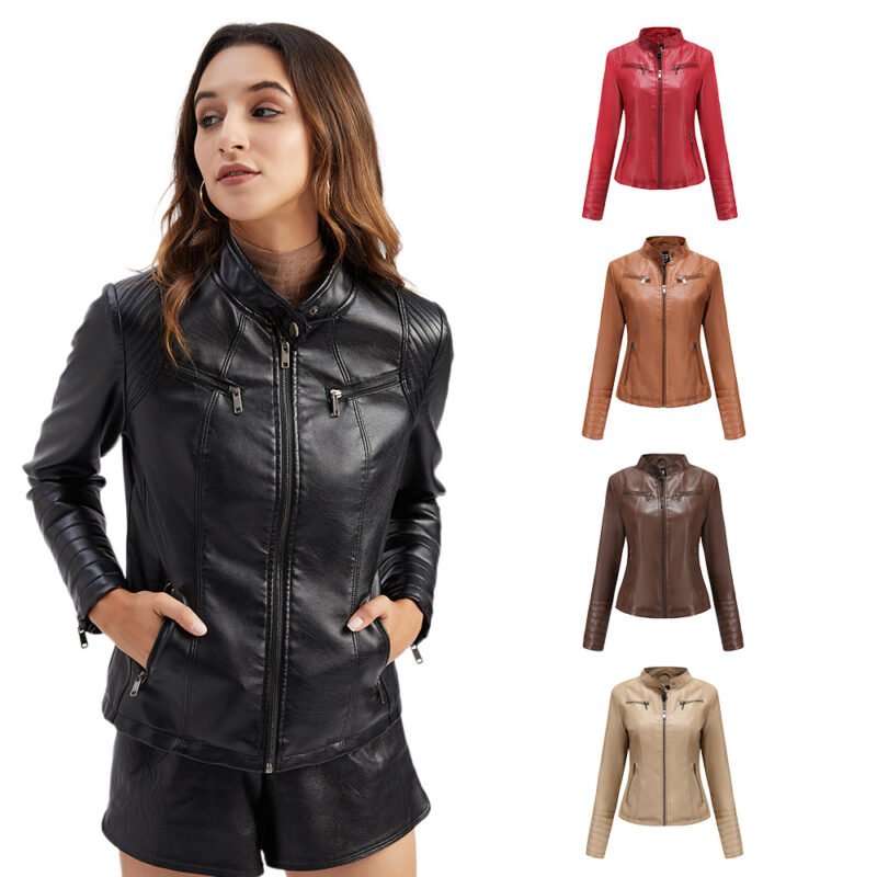 Slim Faux Leather Jacket