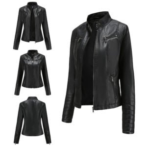 Slim Faux Leather Jacket