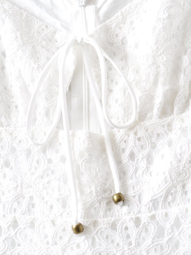 Lace Trim A-Line Dress