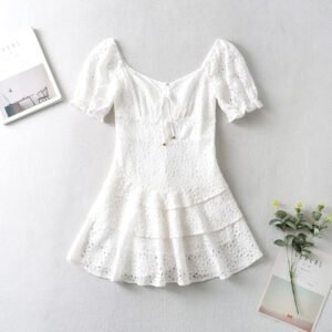 Lace Trim A-Line Dress
