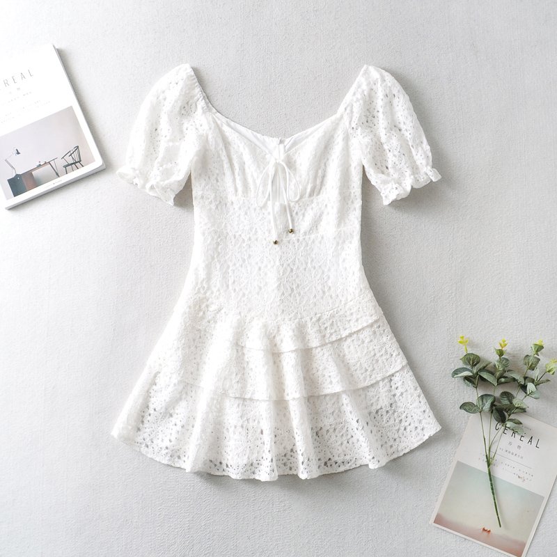 Lace Trim A-Line Dress