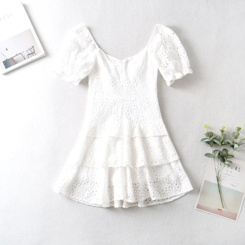 Lace Trim A-Line Dress