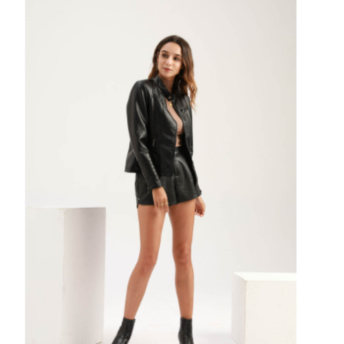 Slim Faux Leather Jacket
