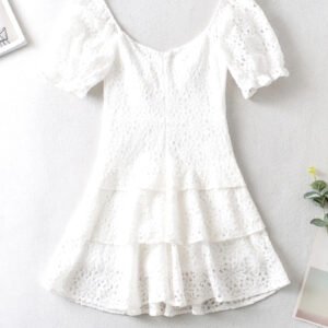 Lace Trim A-Line Dress