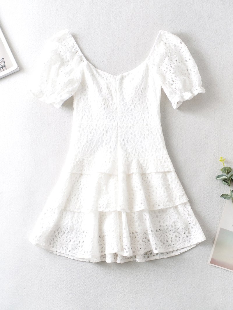 Lace Trim A-Line Dress