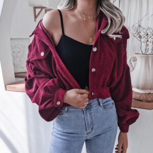 Corduroy Button Short Jacket