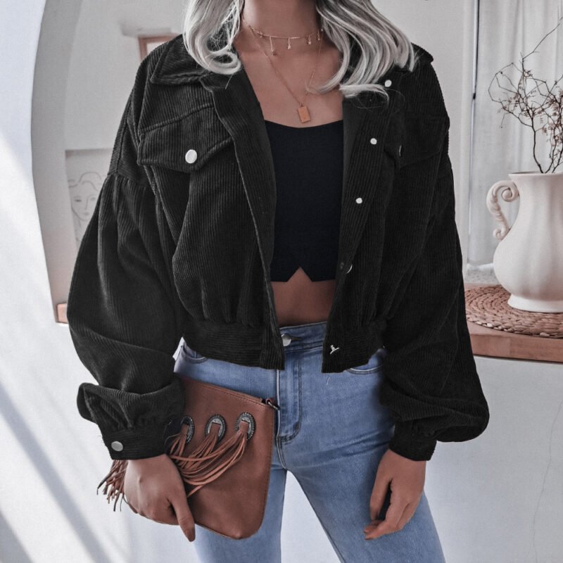 Corduroy Button Short Jacket
