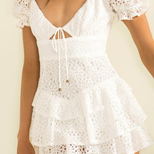 Lace Trim A-Line Dress