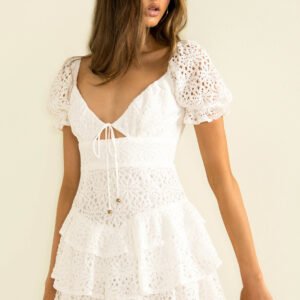 Lace Trim A-Line Dress