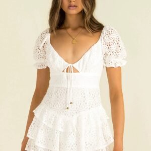 Lace Trim A-Line Dress