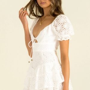 Lace Trim A-Line Dress