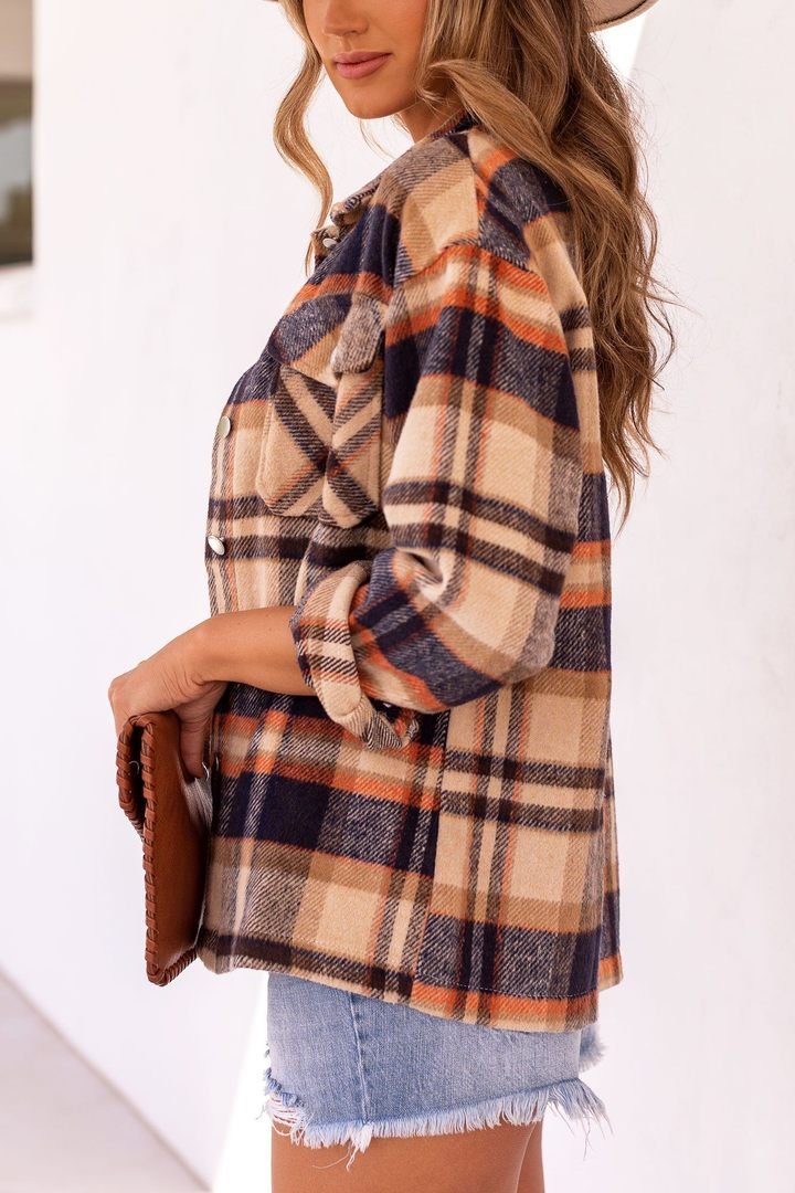 Plaid Longline Jacket
