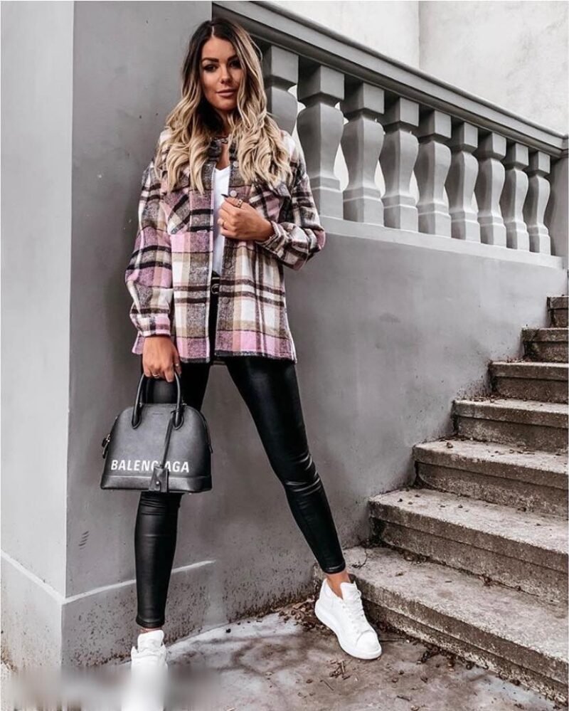 Plaid Longline Jacket