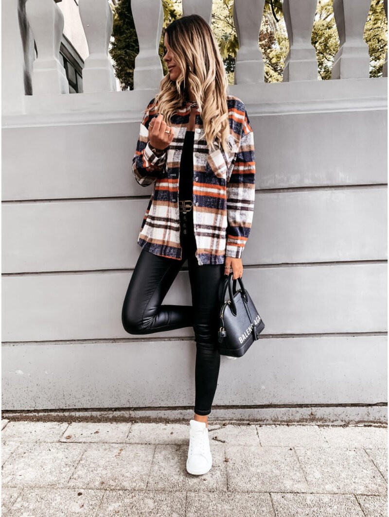 Plaid Longline Jacket