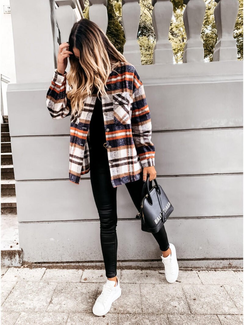 Plaid Longline Jacket