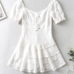 Lace Trim A-Line Dress