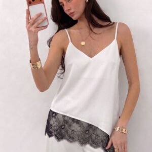 Asymmetric Lace Camisole Top